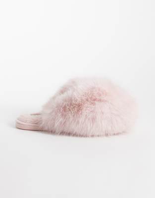 Seqwl Smarties Fluffy Pom Pom Slippers In Pink