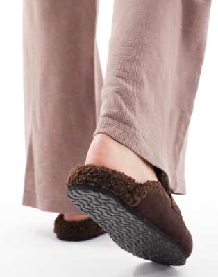 Seqwl Soda Faux Fur Lined Mules In Brown