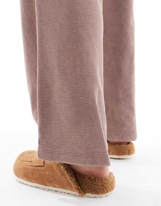 SEQWL Soda fur lined mules in chesnut