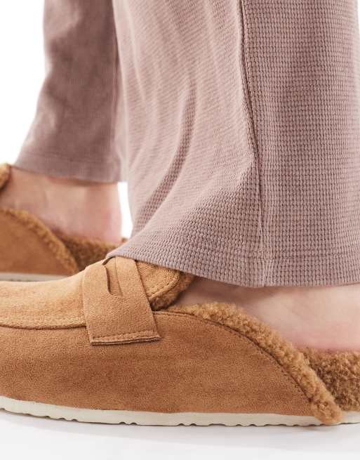 SEQWL Soda fur lined mules in chesnut