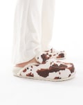 [SEQWL] SEQWL Soda fur lined mules in cow-Brown 37 Cow print