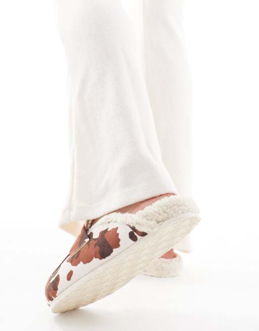 SEQWL Soda fur lined mules in cow