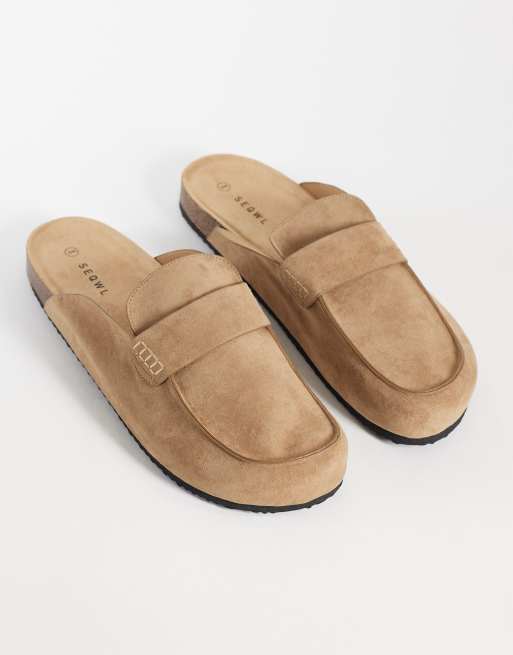 SEQWL - Soda - Instaploafer-stijl muiltjes in taupe, 4 van 4