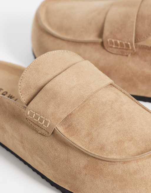 SEQWL - Soda - Mules larges à enfiler style mocassins - Taupe, 3 de 4