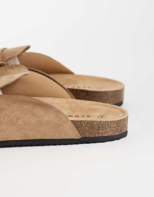 SEQWL - Soda - Mules style mocassins à enfiler - Taupe, 3 de 4
