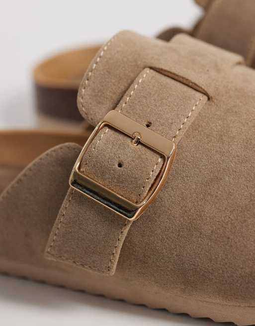 SEQWL - Soda - Sabots larges style mules à enfiler avec boucle - Taupe, 2 de 4
