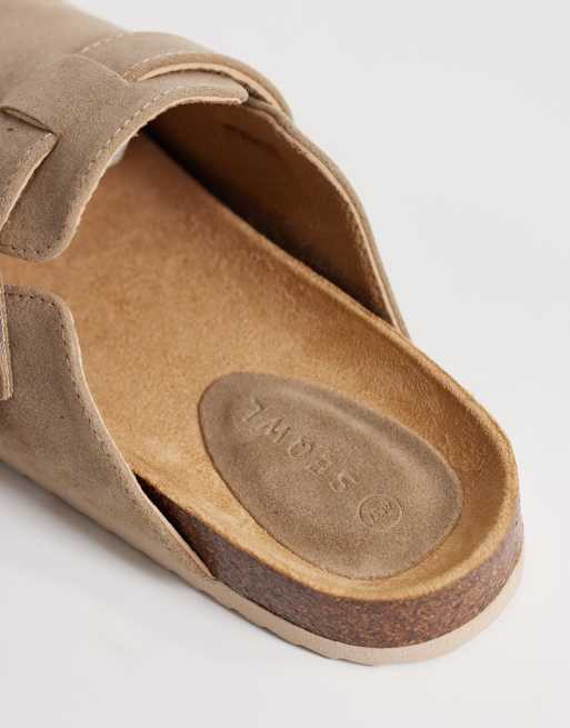 SEQWL - Soda - Sabots larges style mules à enfiler avec boucle - Taupe, 4 de 4