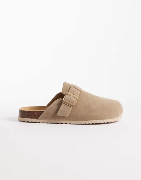 SEQWL Soda slip on mule clogs with buckle in taupe - view 1