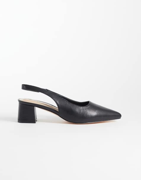 SEQWL - Sorrento - Slingback schoenen met brede pasvorm en lage blokhak in zwart - view 1