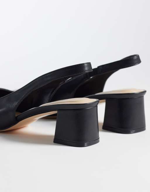 SEQWL - Sorrento - Sorte slingback-sandaler med lav blokhæl, 3 af 4