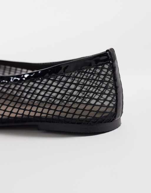 SEQWL - Sorte ballerinaer i mesh med fletdesign, 3 af 4