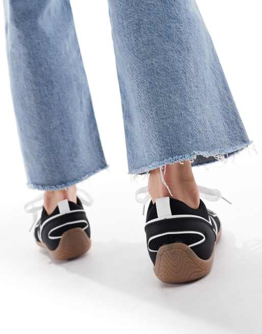 SEQWL - Sorte ballerinaer i sneaker-stil med snørebånd, 5 af 5