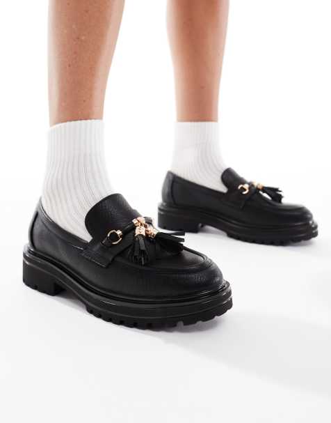 SEQWL - Sorte chunky loafers med kvaster - view 1