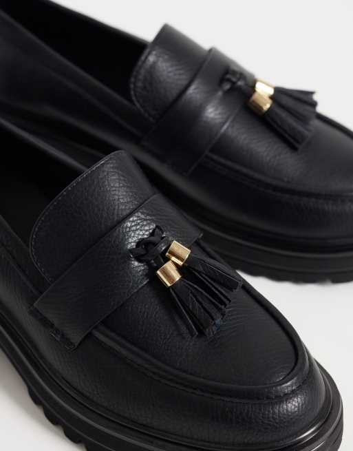 SEQWL - Sorte chunky loafers med kvaster, 5 af 5