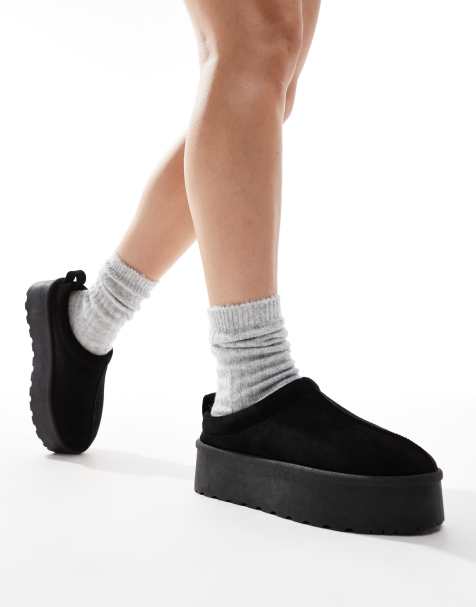 SEQWL - Sorte flatform-mules i slip-on-design - view 1