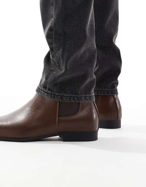 SEQWL Spurs formal chelsea boots in tan, 3 of 4