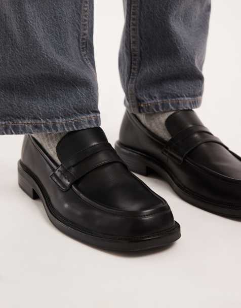 SEQWL square toe loafers in black - view 1