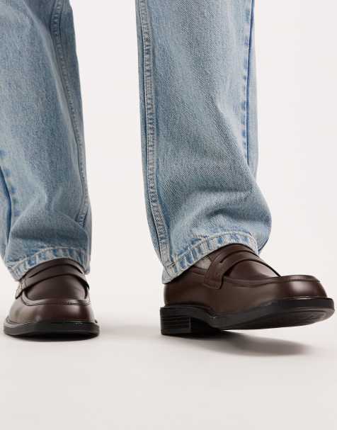 SEQWL square toe loafers in brown - view 1