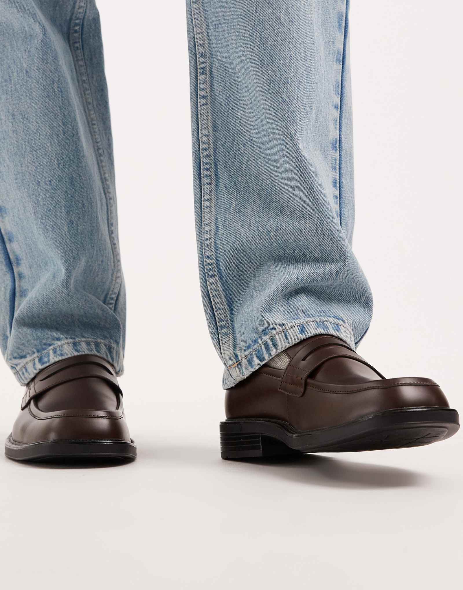 Коричневые мокасины SEQWL с квадратным носком