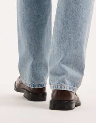 Seqwl Square Toe Loafers In Brown