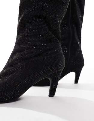 Seqwl Starburst Knee Boots In Blue