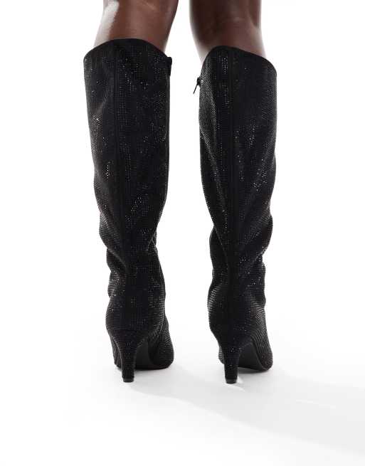 SEQWL - Starburst - Stivali al ginocchio neri decorati, 4 di 4