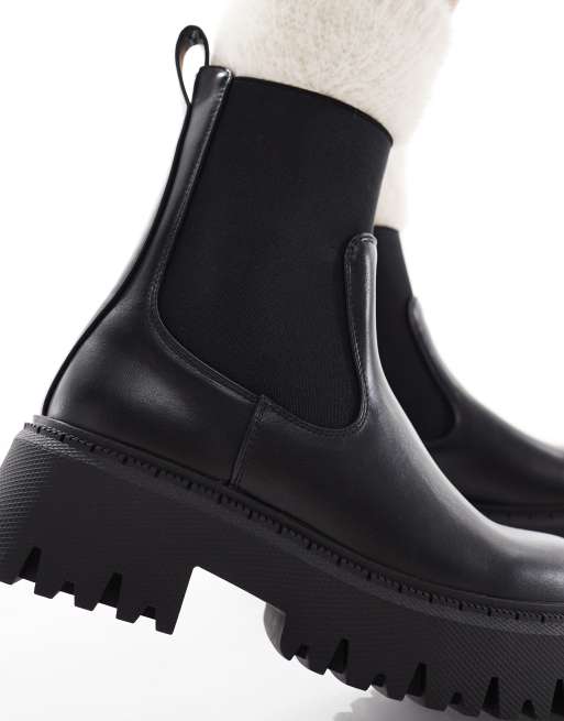 SEQWL – Stella – Svarta, grova chelseaboots, 3 av 4