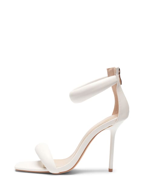 SEQWL Stiletto heeled sandals with ankle strap in white - view 1