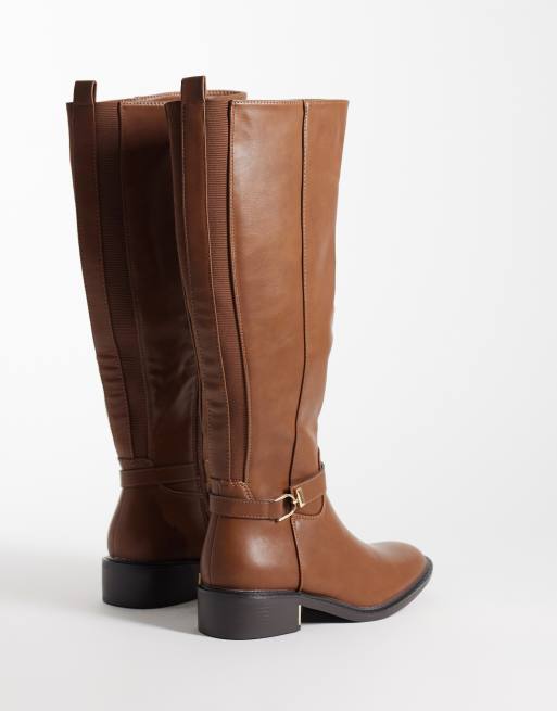 SEQWL stivali da equitazione con fibbia color tan, 4 di 4