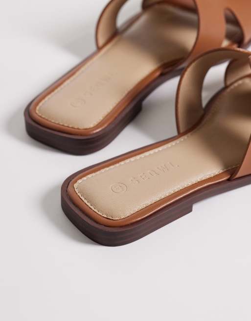 SEQWL - Stork - Gyldenbrune flade sandaler, 3 af 4