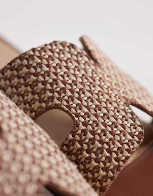 SEQWL - Storke - Brune flade sandaler i raffia, 3 af 4