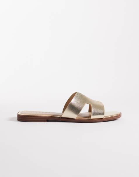 SEQWL Storke flat sandals in gold - view 1