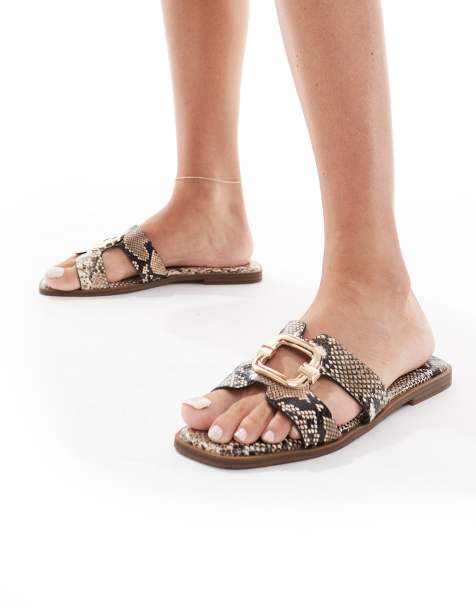 SEQWL Storke flat sandals with strap in snake - view 1