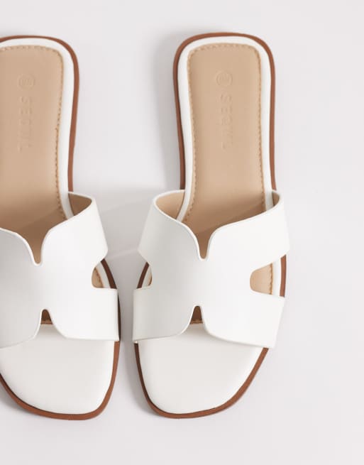 SEQWL - Storke - Platte sandalen in wit, 2 van 4