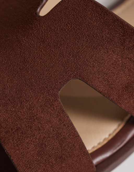 SEQWL - Storke - Platte sandalen met brede pasvorm in bruin suedette, 2 van 4