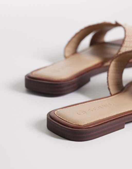 SEQWL - Storke - Sandales plates en raphia - Marron, 4 de 4
