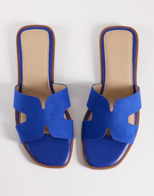 SEQWL - Storke - Sandali bassi in camoscio sintetico blu, 4 di 4