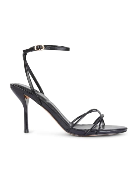 SEQWL Strappy heeled dress sandals with crossover and ankle straps in black - view 1