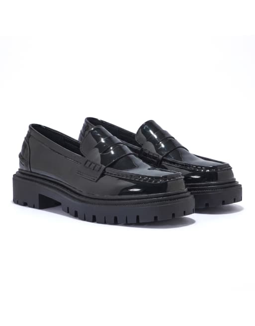 SEQWL Stylish comfortable fit casual chunky heel slip on loafers in black, 5 of 5