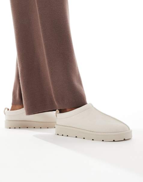 SEQWL suedette mules in cream - view 1