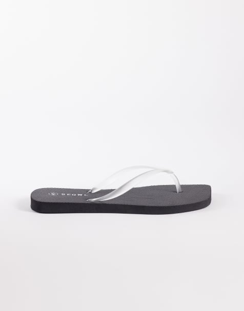 SEQWL – Svarta flip flops med genomskinliga remmar i jelly - view 1