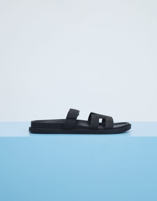 SEQWL – Svarta sandaler i nubuckimitation med remmar, 2 av 8