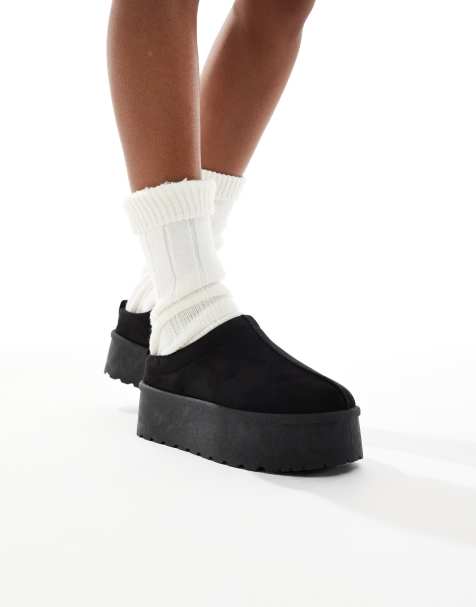 SEQWL – Svarta tofflor med flatformsula i slip in-modell - view 1