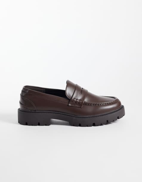 SEQWL szeroki krój dziecięce masywne loafersy w brązie - view 1