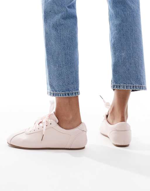 SEQWL - Toffee - Sneakers stringate color rosa confetto con fiocco, 3 di 5