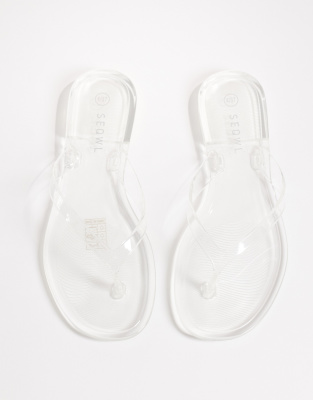 SEQWL - Transparente Jelly-Zehenstegsandalen-Keine Farbe