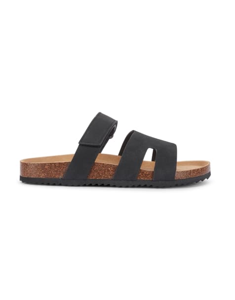 SEQWL Triple strap cage sandals with adjustable fastening in black - view 1