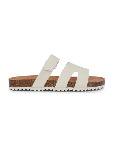 SEQWL Triple strap cage sandals with adjustable fastening in taupe - view 1