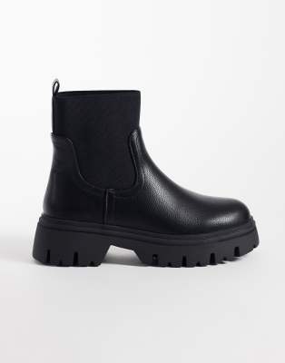 Seqwl Twirl Chunky Chelsea Boots In Black
