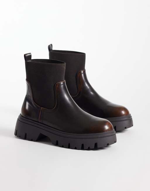 SEQWL Twirl Chunky Chelsea-Stiefel in Braun, 4 von 4